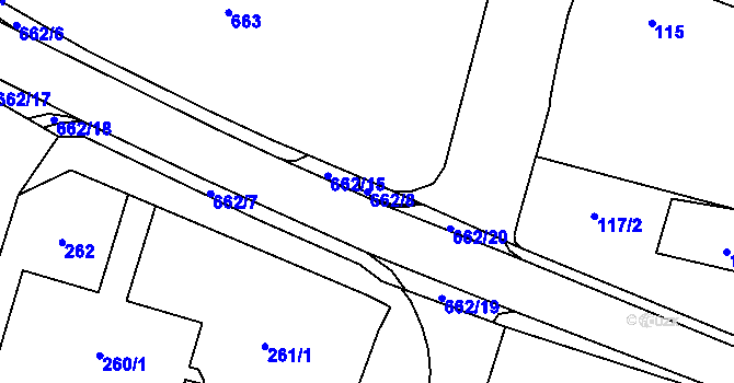Parcela st. 662/8 v KÚ Branka u Opavy, Katastrální mapa