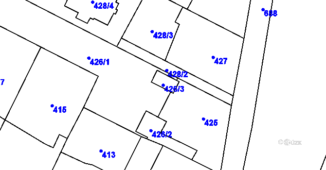 Parcela st. 426/3 v KÚ Branka u Opavy, Katastrální mapa