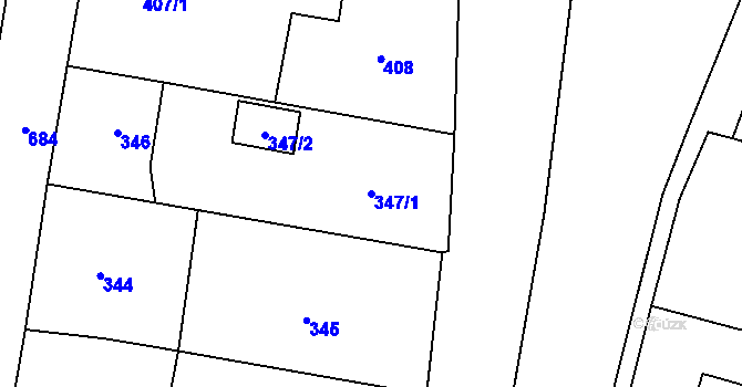 Parcela st. 347/1 v KÚ Branka u Opavy, Katastrální mapa