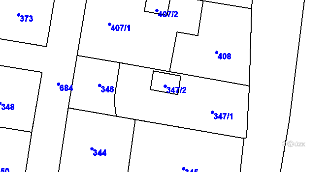 Parcela st. 347/2 v KÚ Branka u Opavy, Katastrální mapa