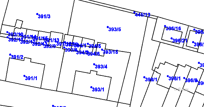 Parcela st. 393/14 v KÚ Branka u Opavy, Katastrální mapa