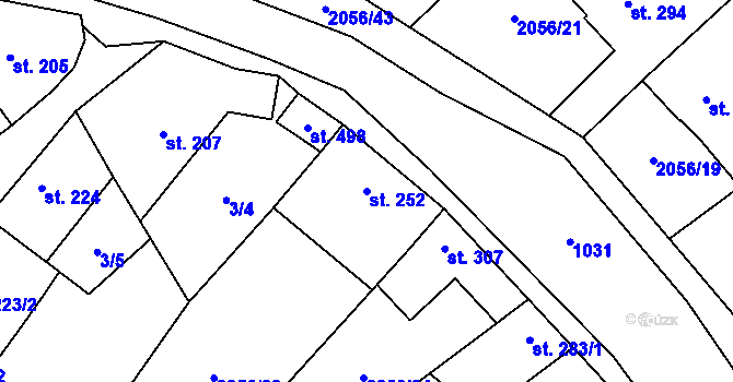 Parcela st. 252 v KÚ Brankovice, Katastrální mapa
