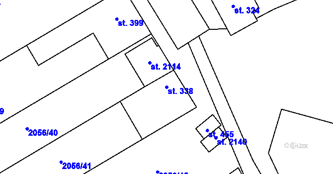 Parcela st. 338 v KÚ Brankovice, Katastrální mapa