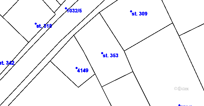 Parcela st. 353 v KÚ Brankovice, Katastrální mapa