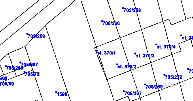 Parcela st. 370/1 v KÚ Brankovice, Katastrální mapa