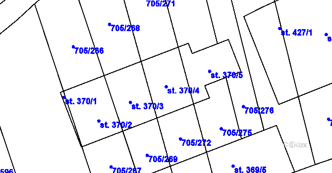 Parcela st. 370/4 v KÚ Brankovice, Katastrální mapa