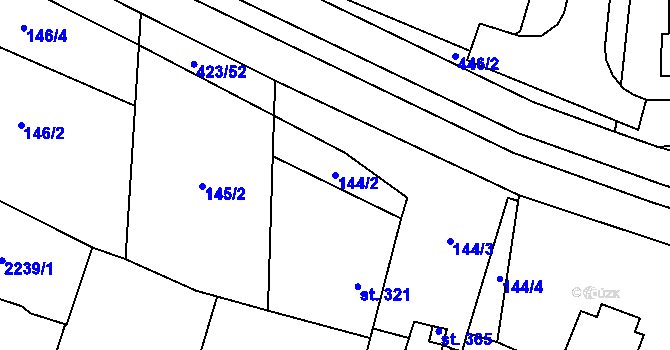 Parcela st. 144/2 v KÚ Brankovice, Katastrální mapa
