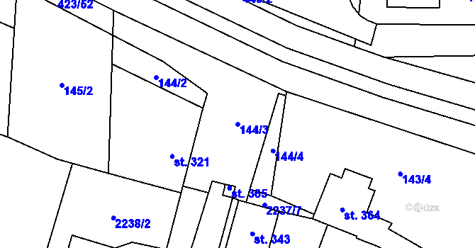 Parcela st. 144/3 v KÚ Brankovice, Katastrální mapa
