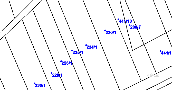 Parcela st. 224/1 v KÚ Brankovice, Katastrální mapa