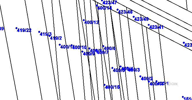 Parcela st. 400/7 v KÚ Brankovice, Katastrální mapa