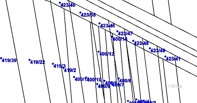 Parcela st. 400/12 v KÚ Brankovice, Katastrální mapa