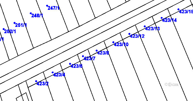 Parcela st. 423/8 v KÚ Brankovice, Katastrální mapa
