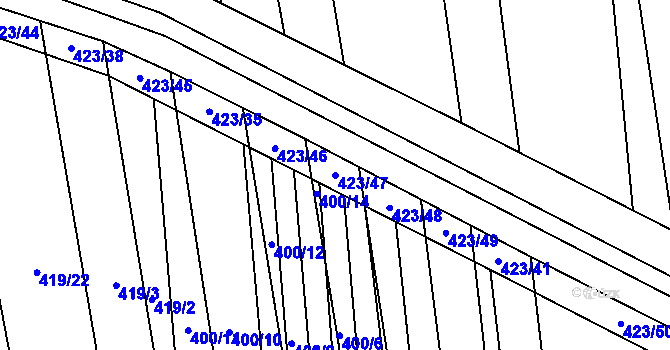Parcela st. 423/47 v KÚ Brankovice, Katastrální mapa