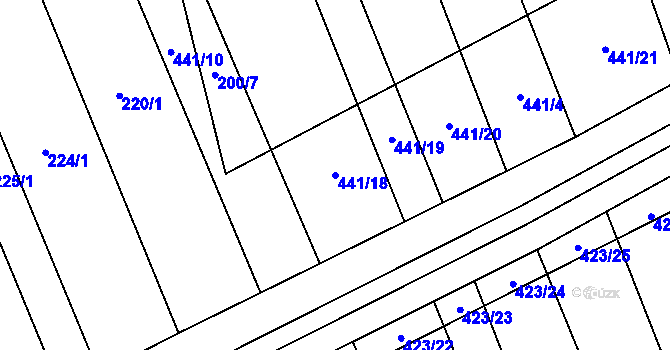 Parcela st. 441/18 v KÚ Brankovice, Katastrální mapa