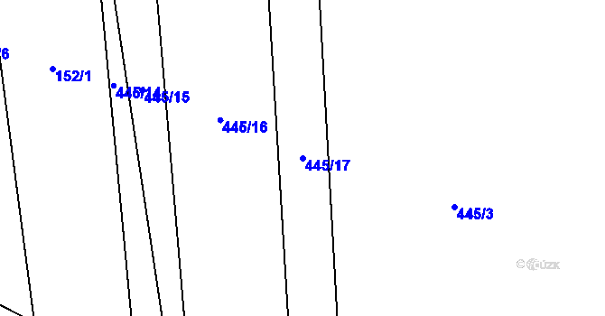 Parcela st. 445/17 v KÚ Brankovice, Katastrální mapa