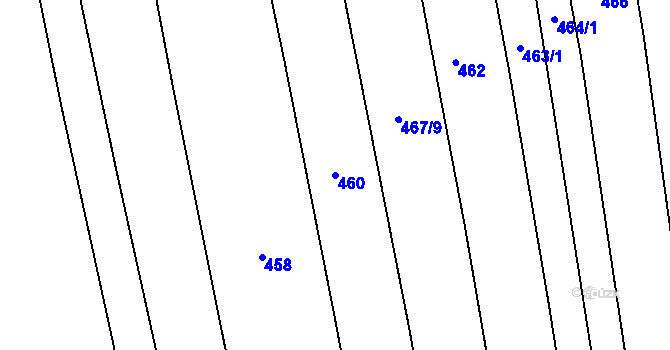 Parcela st. 460 v KÚ Brankovice, Katastrální mapa