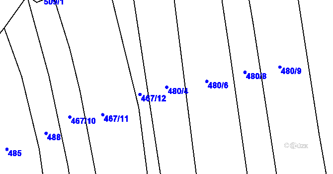 Parcela st. 480/4 v KÚ Brankovice, Katastrální mapa
