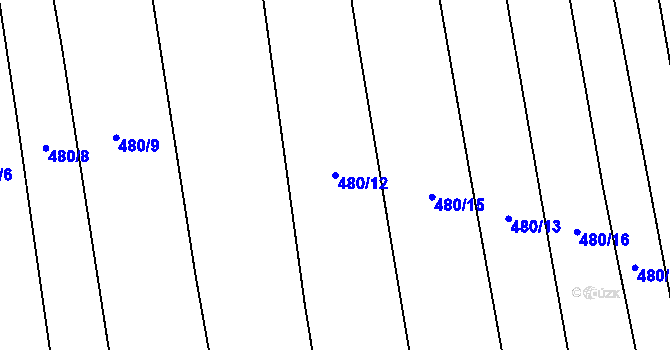 Parcela st. 480/12 v KÚ Brankovice, Katastrální mapa