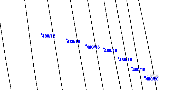 Parcela st. 480/13 v KÚ Brankovice, Katastrální mapa