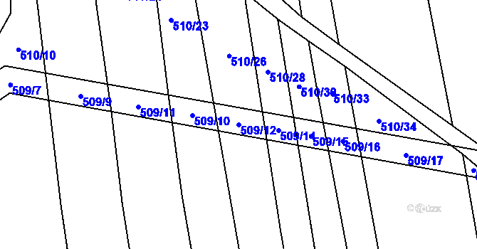Parcela st. 509/12 v KÚ Brankovice, Katastrální mapa