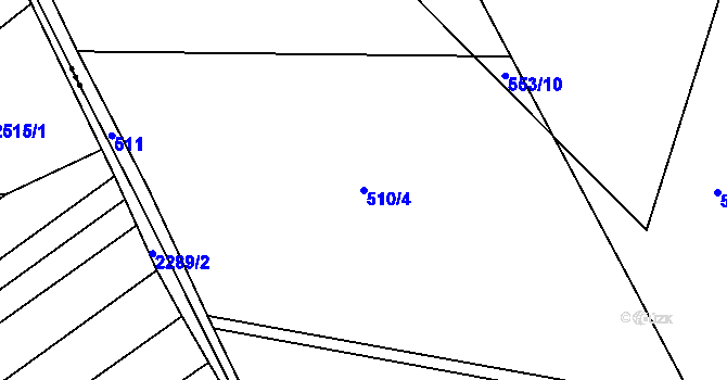 Parcela st. 510/4 v KÚ Brankovice, Katastrální mapa