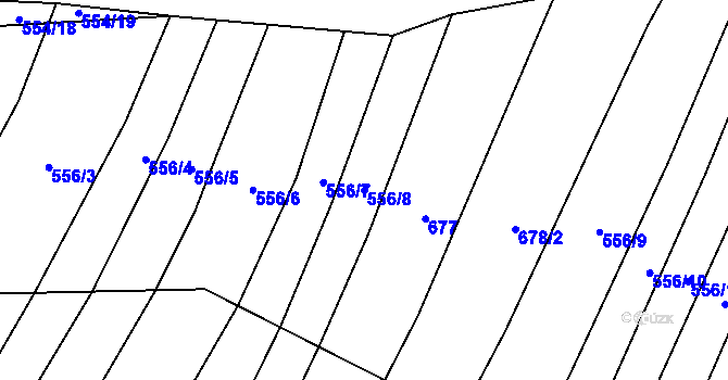 Parcela st. 556/8 v KÚ Brankovice, Katastrální mapa