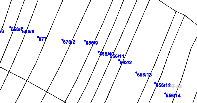 Parcela st. 556/10 v KÚ Brankovice, Katastrální mapa