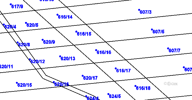 Parcela st. 616/16 v KÚ Brankovice, Katastrální mapa