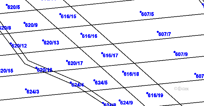 Parcela st. 616/17 v KÚ Brankovice, Katastrální mapa