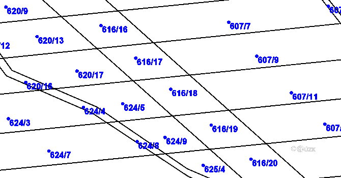 Parcela st. 616/18 v KÚ Brankovice, Katastrální mapa