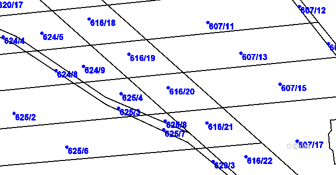 Parcela st. 616/20 v KÚ Brankovice, Katastrální mapa