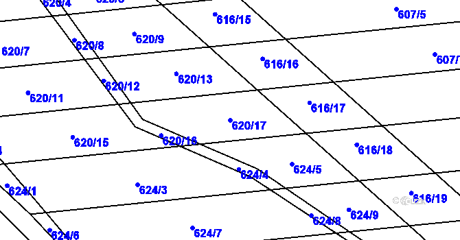 Parcela st. 620/17 v KÚ Brankovice, Katastrální mapa