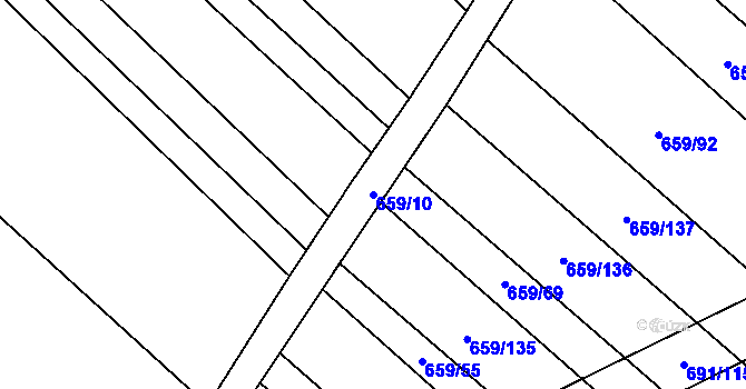 Parcela st. 659/10 v KÚ Brankovice, Katastrální mapa
