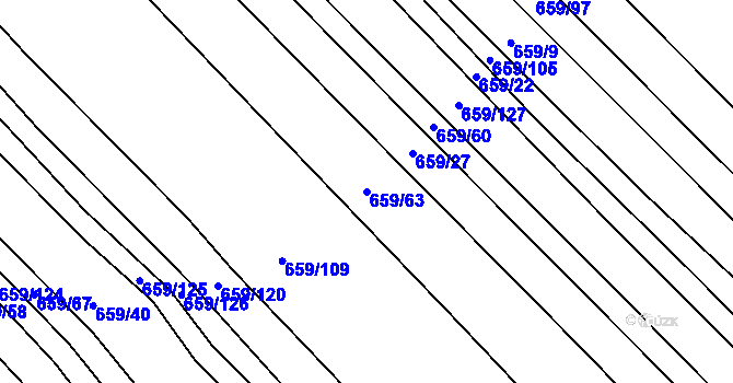 Parcela st. 659/63 v KÚ Brankovice, Katastrální mapa