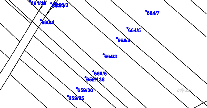 Parcela st. 664/3 v KÚ Brankovice, Katastrální mapa