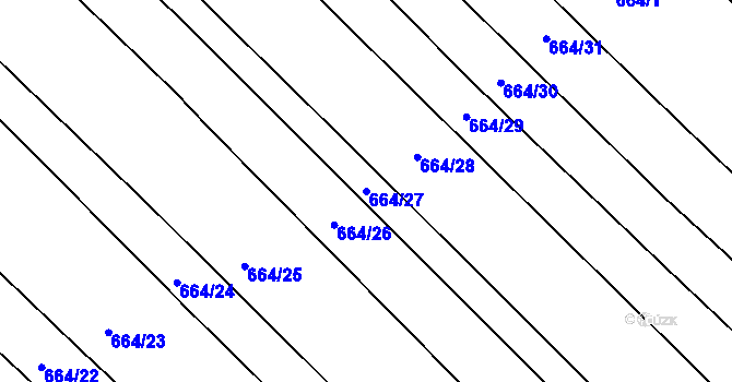 Parcela st. 664/27 v KÚ Brankovice, Katastrální mapa