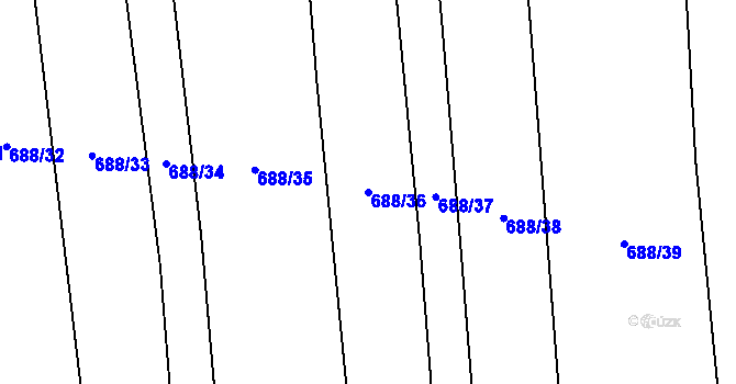 Parcela st. 688/36 v KÚ Brankovice, Katastrální mapa