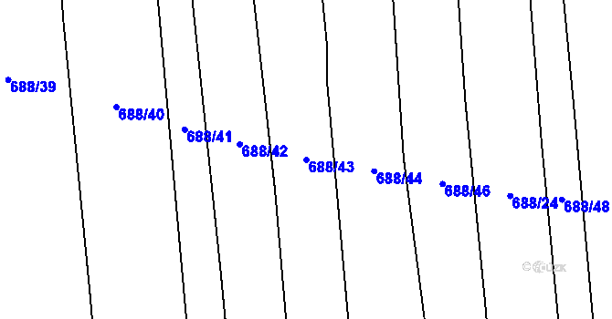 Parcela st. 688/43 v KÚ Brankovice, Katastrální mapa