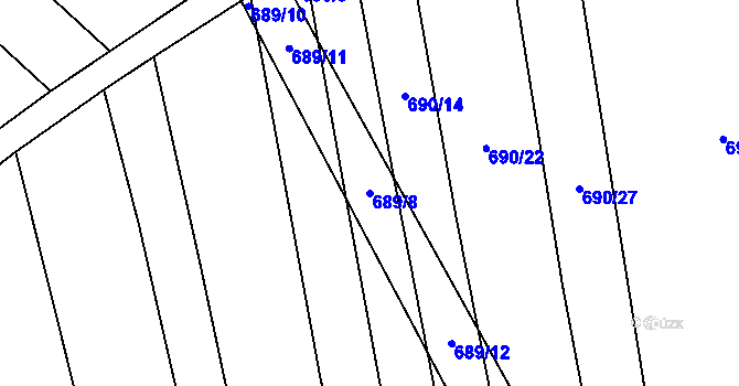 Parcela st. 689/8 v KÚ Brankovice, Katastrální mapa