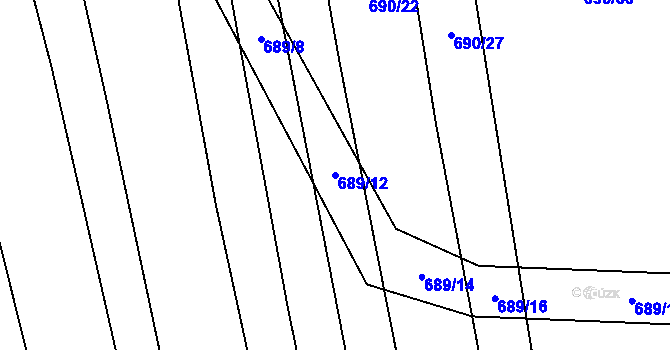 Parcela st. 689/12 v KÚ Brankovice, Katastrální mapa