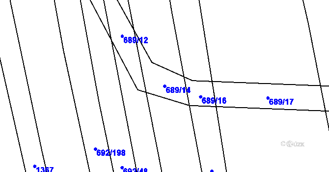 Parcela st. 689/14 v KÚ Brankovice, Katastrální mapa