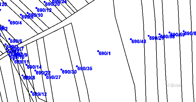 Parcela st. 690/1 v KÚ Brankovice, Katastrální mapa