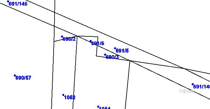 Parcela st. 690/3 v KÚ Brankovice, Katastrální mapa
