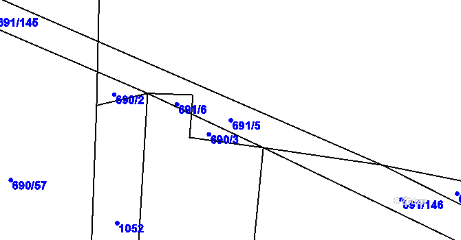 Parcela st. 691/5 v KÚ Brankovice, Katastrální mapa