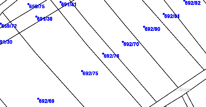 Parcela st. 692/78 v KÚ Brankovice, Katastrální mapa