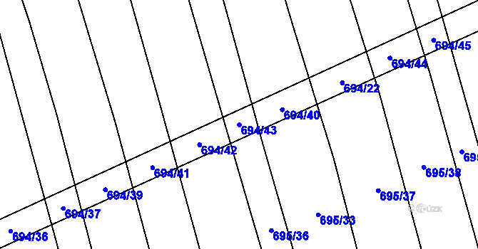 Parcela st. 694/43 v KÚ Brankovice, Katastrální mapa