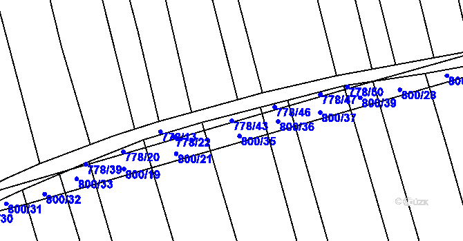 Parcela st. 778/43 v KÚ Brankovice, Katastrální mapa