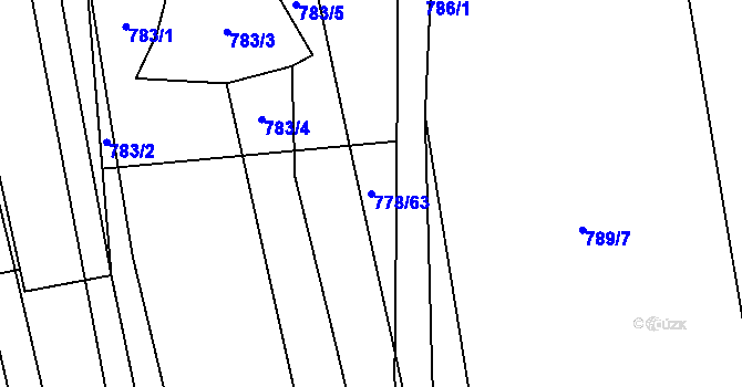 Parcela st. 778/63 v KÚ Brankovice, Katastrální mapa