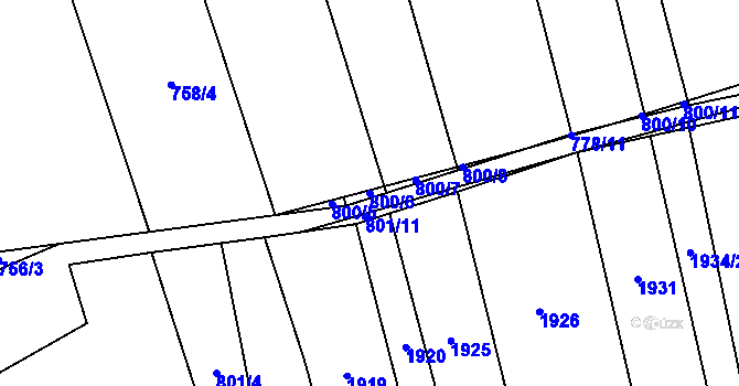 Parcela st. 800/6 v KÚ Brankovice, Katastrální mapa