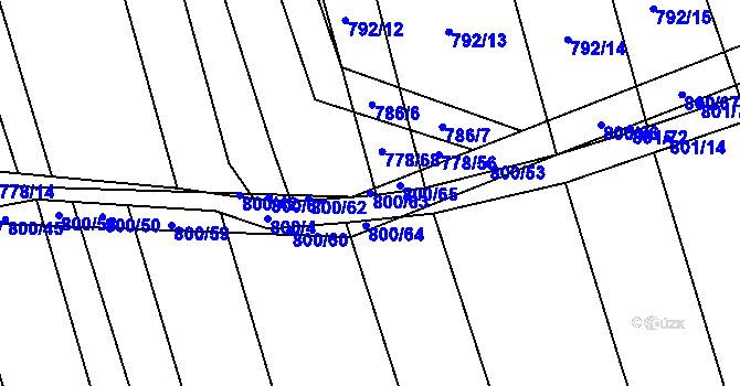 Parcela st. 800/63 v KÚ Brankovice, Katastrální mapa